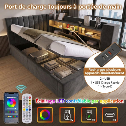 Lit moderne LED et rangement