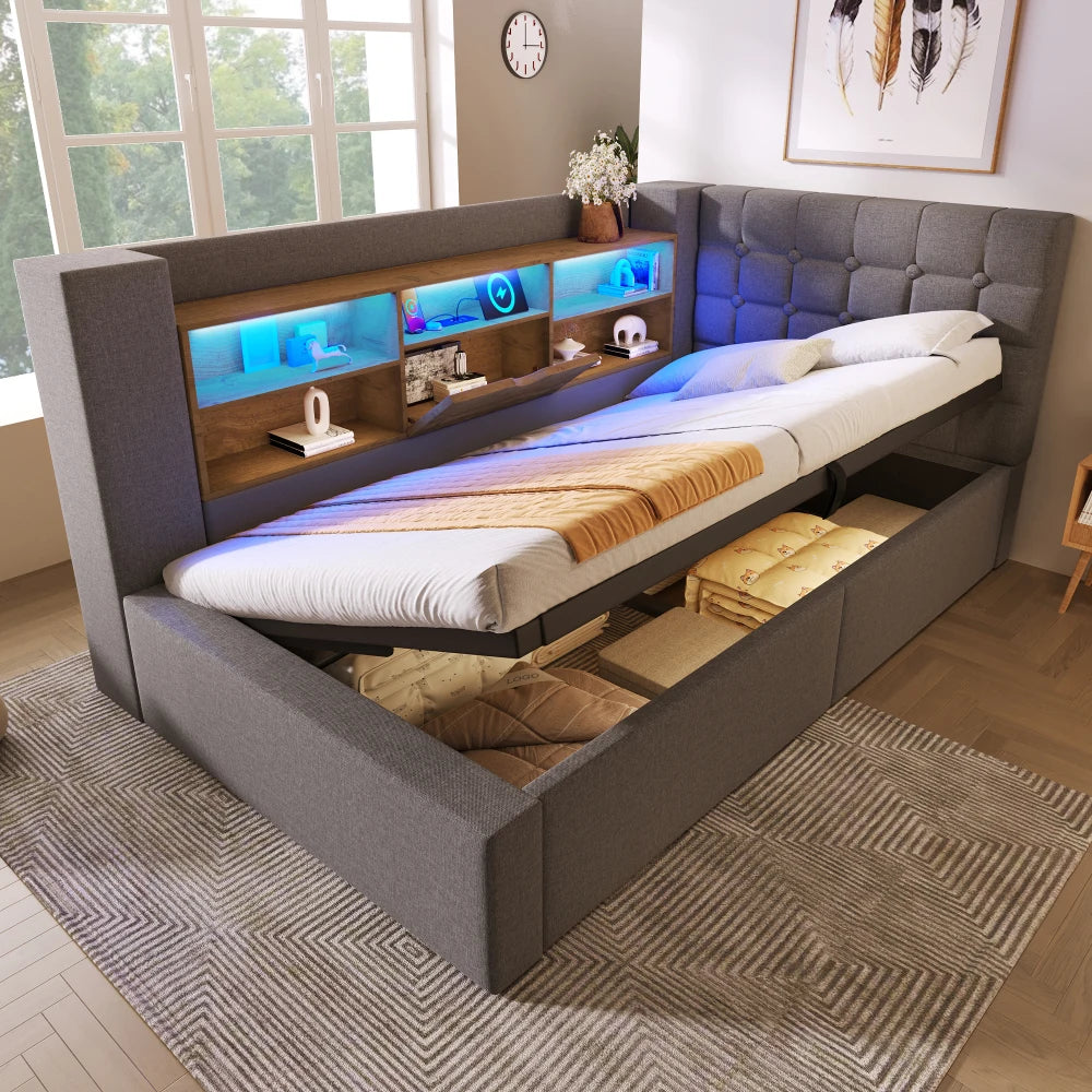 Lit moderne LED et rangement