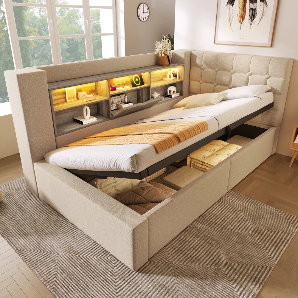 Lit moderne LED et rangement